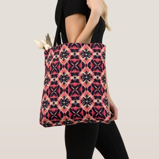 Rosa Orangefarbenes Abstraktes Muster Tasche (Von Nahem)