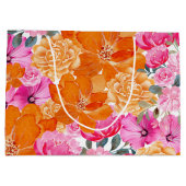 Rosa Orangefarbenes Blumengebirge Sommer-Brautpart Große Geschenktüte (Rückseite)