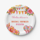 Rosa orangefarbenes Fiesta-Brautparty Pappteller (Vorderseite)