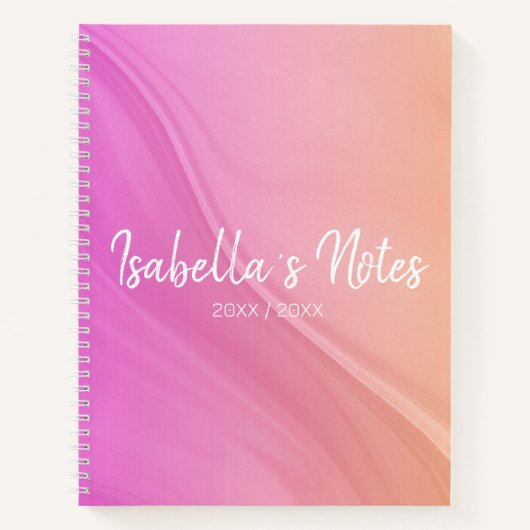 Rosa-orangefarbenes Spiral-Notebook in Letter (US) Notizblock (Vorderseite)