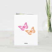 Rosa, orangefarbenes, weißes tropisches FOTO Danke (Rückseite)