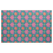 Rosa Orangen Blume Polka Dosen, blaugrüne Stoffe (Fat Quarter (45,7 x 55,9 cm))