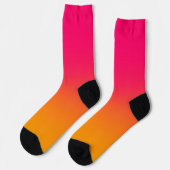 Rosa Orangen Gradient Crew Socken (Linkes Detail)