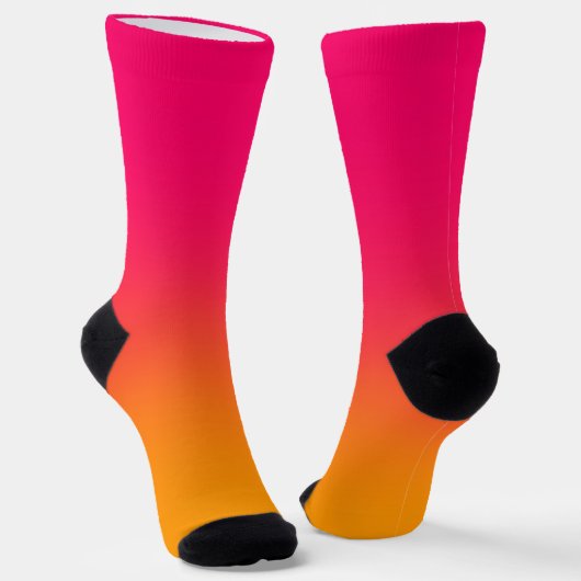 Rosa Orangen Gradient Crew Socken (Gewinkelt)