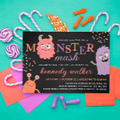 Rosa Orangen-Monster-Mash-Halloween-Party Einladung