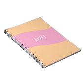 Rosa Orangen Name Monogramm Retro Fett  Notizblock (Rechte Seite)