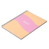 Rosa Orangen Name Monogramm Retro Fett  Notizblock (Linke Seite)