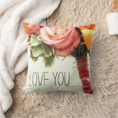 Rosa Orangenblumen Rose anpassen Kissen (Decke)