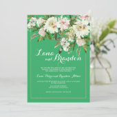 Rosa-Orangenblütenhochzeit Einladung (Stehend Vorderseite)