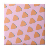 Rosa Orangendreieck-Muster Fliese (Vorderseite)