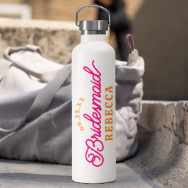 Rosa orangene minimalistische Brautjungfer-Wasserf Trinkflasche