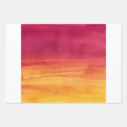 Rosa Orangengelbe Wasserfarbe und Blume Geschenkpapier Set (Vorderseite 2)