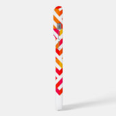 Rosa Orangengelbes Kunstmuster des Mitteljahrhunde iPhone Hülle (Linke Seite)