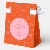 Rosa Orangenhandgezeichneter Personalisierter Absc Geschenkschachtel (Rückseite)