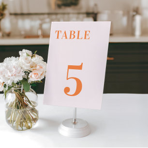 Rosa Orangenpfeffer Apricot Crush Tabelle 7 Hochze Tischnummer