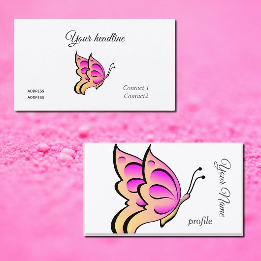 Rosa Orangenschmetterling Visitenkarte