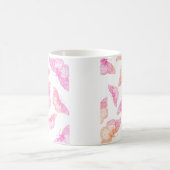 Rosa Orangenschmetterlingsmuster Kaffeetasse (Mittel)