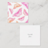 Rosa Orangenschmetterlingsmuster Mitteilungskarte (Vorne/Hinten)