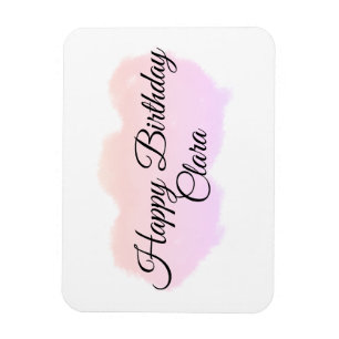 Rosa Orangenwolken pastellfarben glücklicher Gebur Magnet