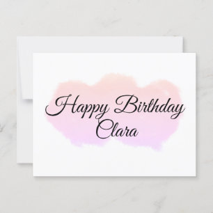 Rosa Orangenwolken pastellfarben glücklicher Gebur Postkarte