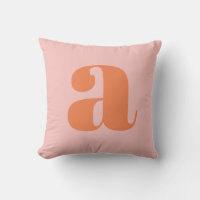 Rosa Oranges Fettdruck Monogramm Anfangsbuchstabe 