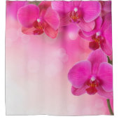 Rosa orchid blühender Duschvorhang (Vorderseite)