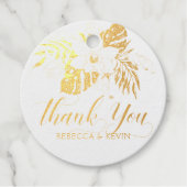 Rosa orchid Blume Bouquet Danke Typografie Geschenkanhänger (Vorderseite)