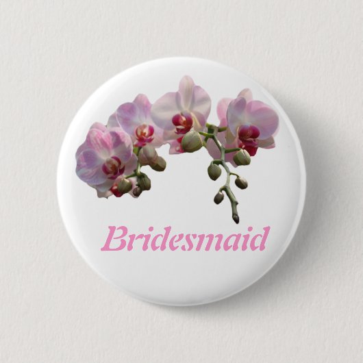 Rosa orchid Blume Brautknopf Button (Vorderseite)