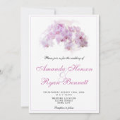 Rosa Orchid Blume Einladung (Vorderseite)