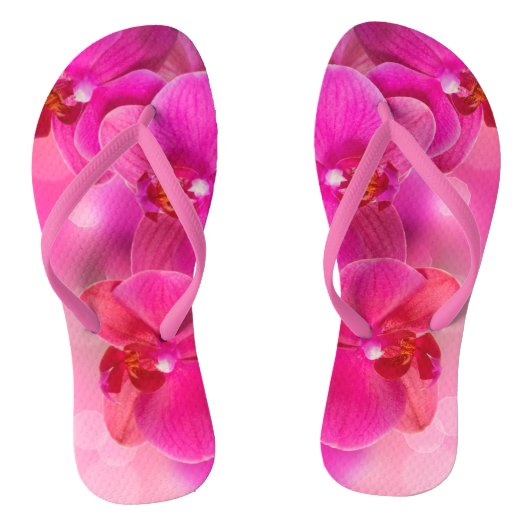 Rosa Orchid-Blume Flip Flops Badesandalen (Fußbett)