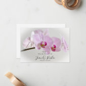 Rosa Orchid-Blume gemeinsam eine Gedächtnisbeerdig Mitteilungskarte (Vorderseite/Rückseite Beispiel)