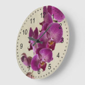 Rosa Orchid-Blume Große Wanduhr (Winkel)