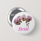 Rosa orchid Blume Hochzeitsknopf Button (Vorne & Hinten)