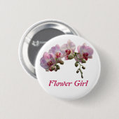 Rosa orchid Blume Hochzeitsknopf Button (Vorne & Hinten)