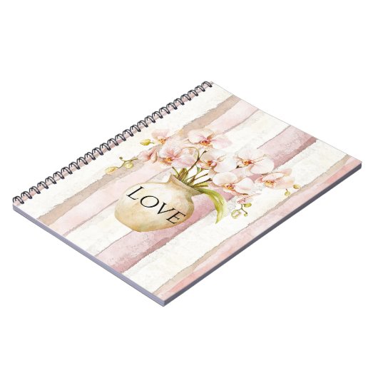 Rosa Orchid-Blume Notizblock (Linke Seite)