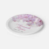 Rosa Orchid Blume Pappteller (Schrägansicht)