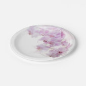 Rosa Orchid Blume Pappteller (Schrägansicht)