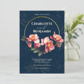 Rosa Orchid-Blume | Rundrahmen | Hochzeit Einladung (Stehend Vorderseite)