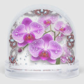 Rosa Orchid-Blume Schneekugeln (Rückseite)