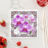 Rosa Orchid-Blume Serviette (Beispiel)