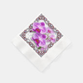 Rosa Orchid-Blume Serviette (Ecke)