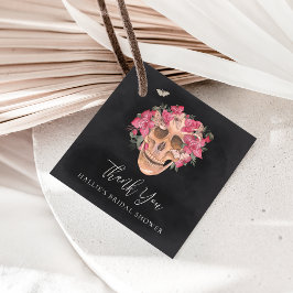 Rosa Orchid Blumenkehlkopf Halloween-Brautparty Geschenkanhänger