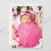 Rosa-orchid-Blumentaufen Einladung (Rückseite)