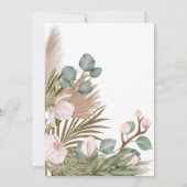 Rosa Orchid & Boho Dry Blätter Brautparty Einladung (Rückseite)