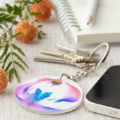 Rosa Orchid Design Akryllischer Schlüsselanhänger (Vorderseite rechts)