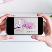 Rosa Orchid Elegance Babydusche Einladung