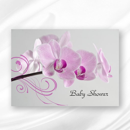 Rosa Orchid Elegance Babydusche Einladung