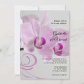 Rosa Orchid Elegance Hochzeit Einladung (Vorderseite)