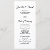 Rosa Orchid Elegance Hochzeitsprogramm Programm (Rückseite)