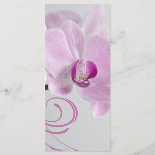 Rosa Orchid Elegance Hochzeitsprogramm Programm (Vorderseite)